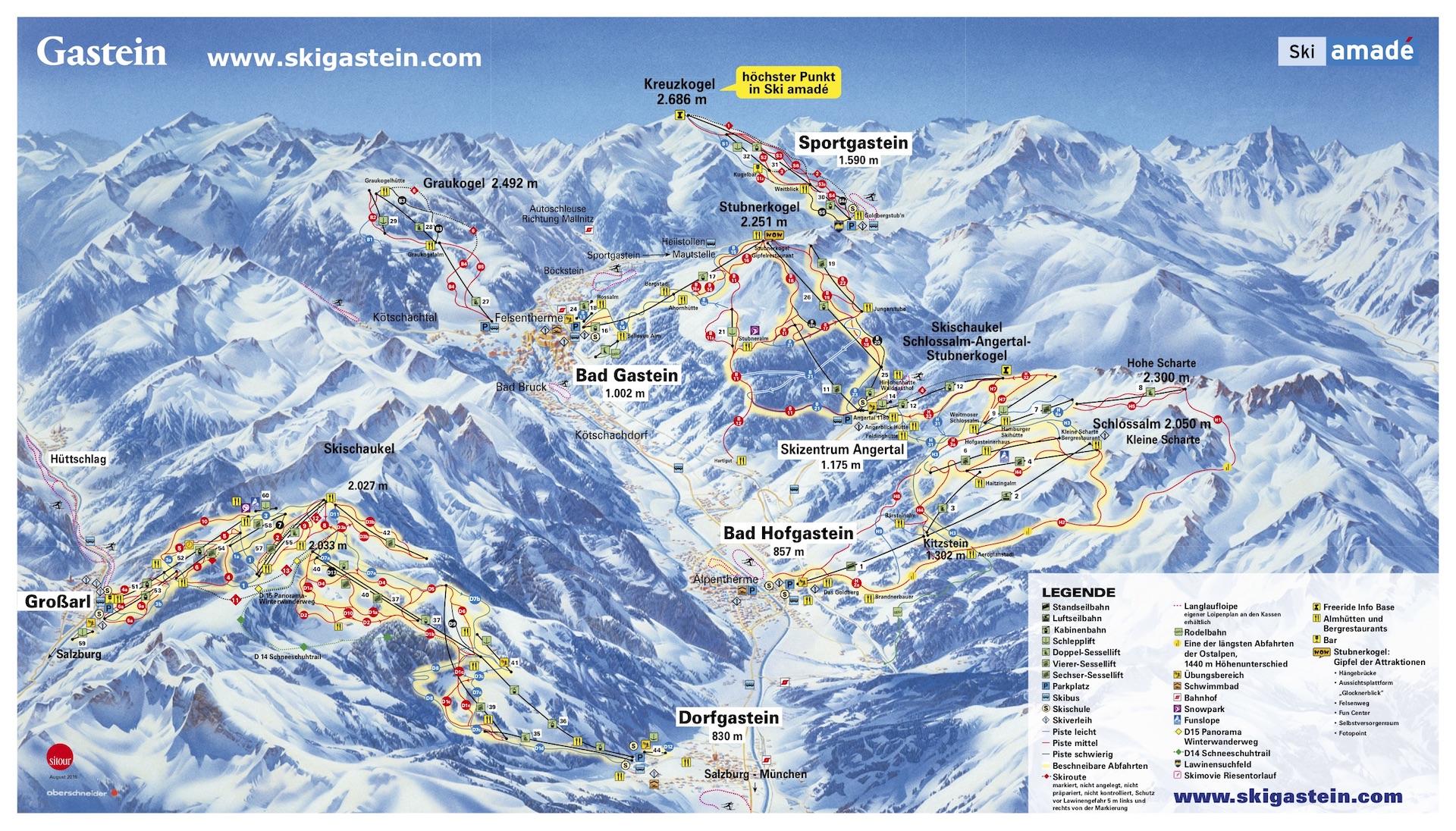 Pistenplan Bad Gastein-Bad Hofgastein