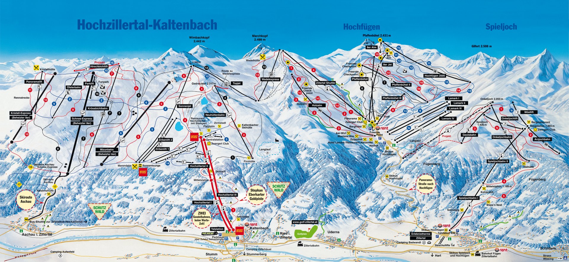 Pistenplan Hochfügen-Hochzillertal