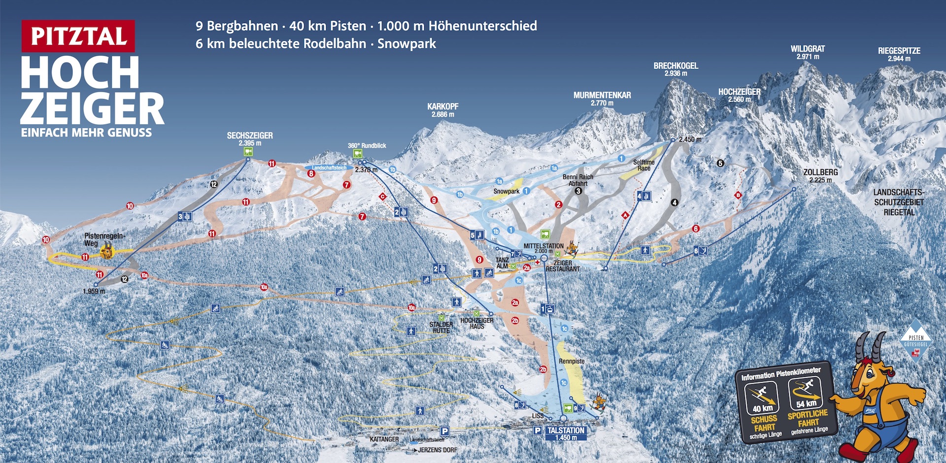 Pistenplan Hochzeiger-Pitztal