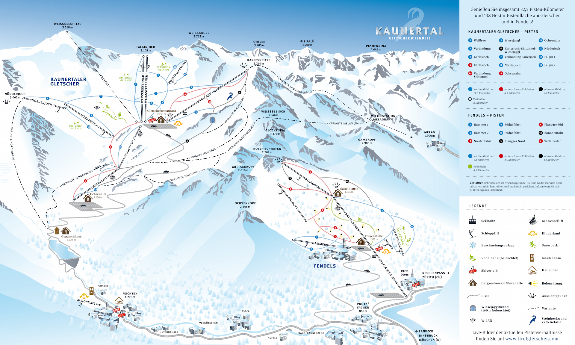 Pistenplan Kaunertaler Gletscher