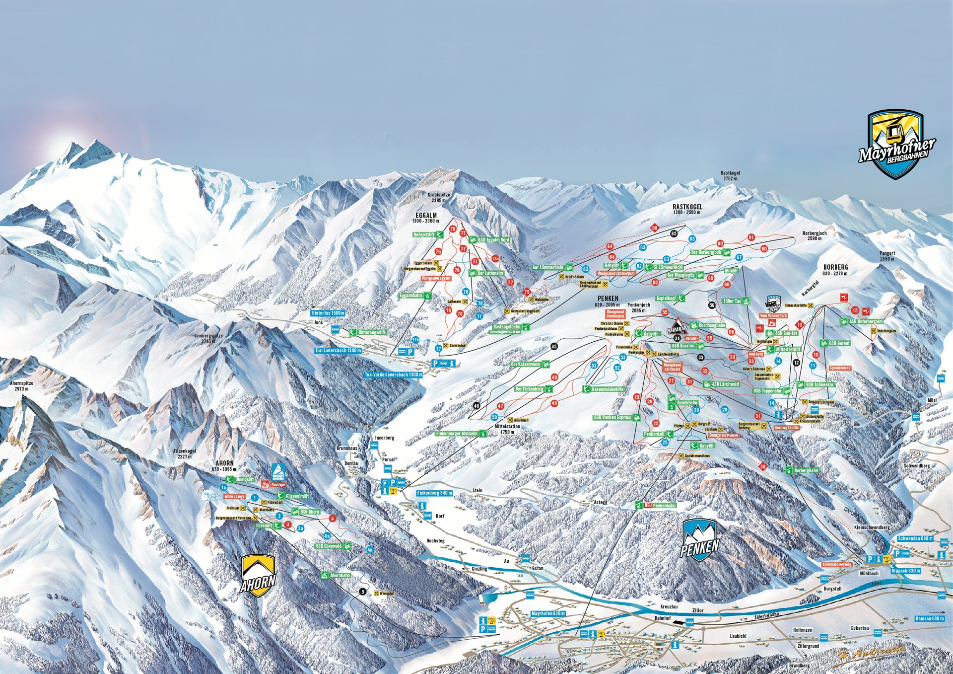 Pistenplan Mayrhofen