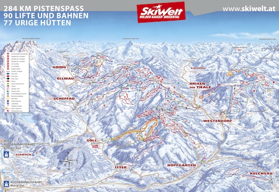 Vorschaubild Pistenplan SkiWelt Wilder Kaiser-Brixental