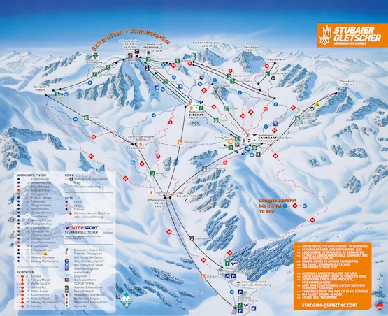 Pistenplan – Stubaier Gletscher